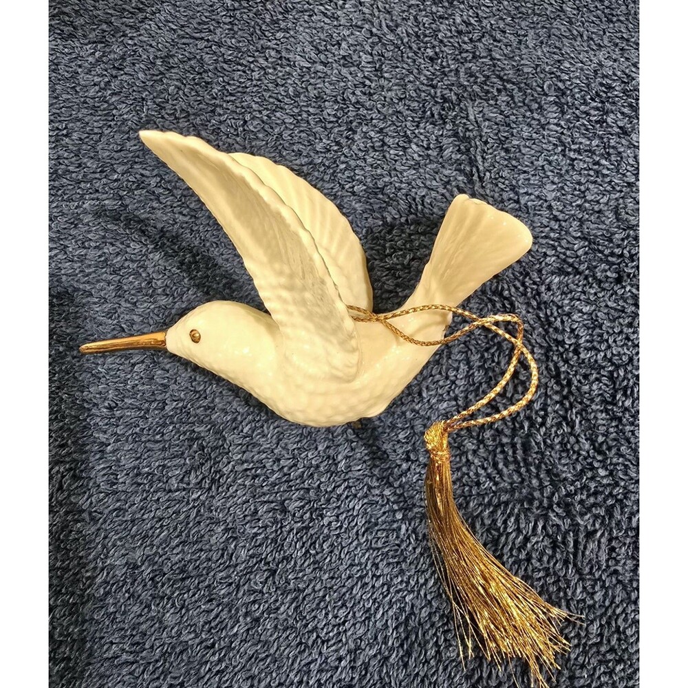 Lenox Classic Hummingbird Ornament Gold Trim Perfect Condition